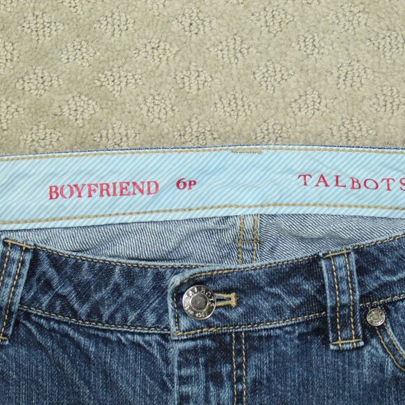 Talbots Flawless Five-Pocket Boyfriend Jeans Womens 6p PETITES (29x26) Stretchy - Picture 5 of 6
